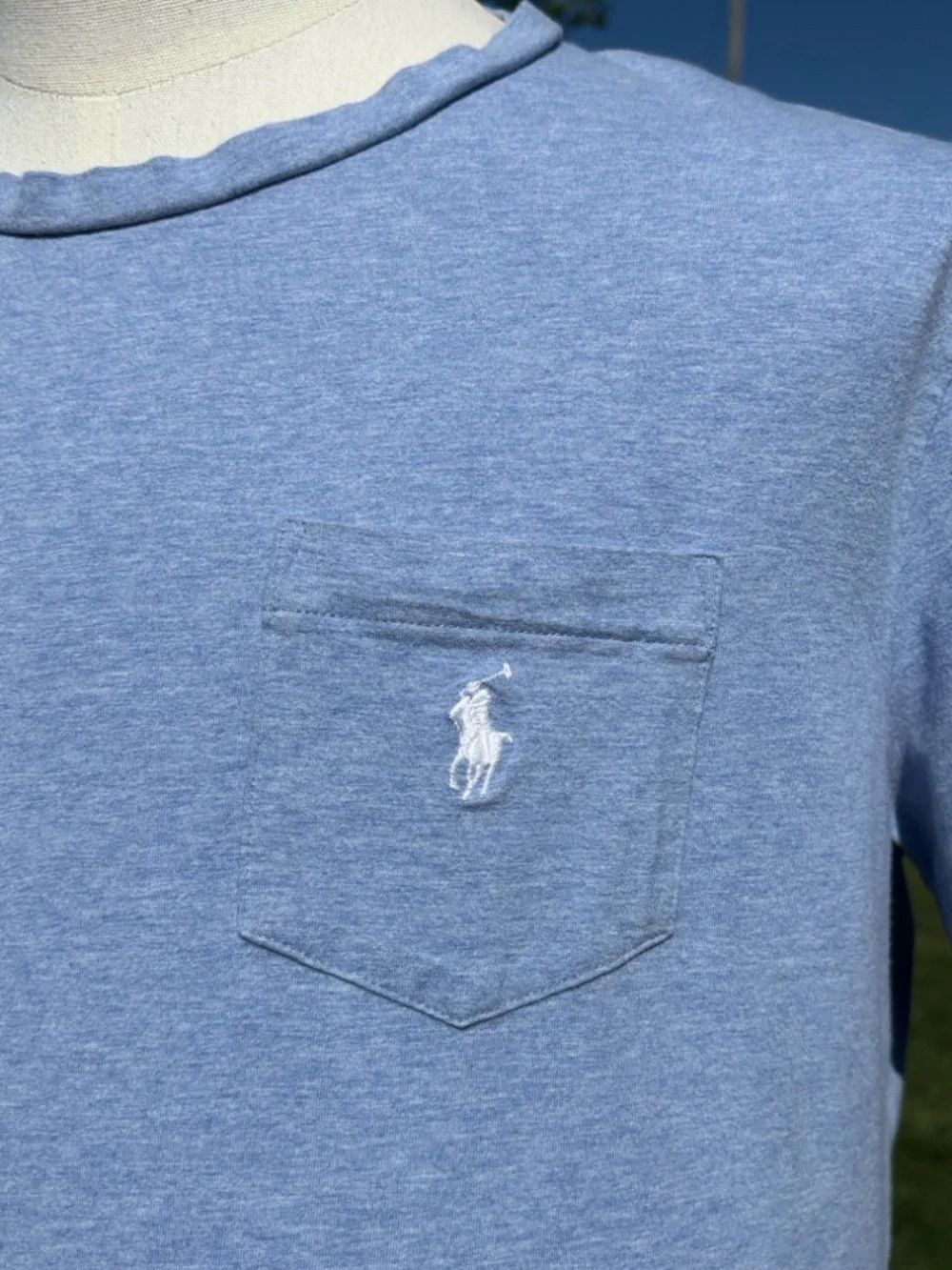 Polo Ralph Lauren Grey S/S Tee w/Logo on Front Pocket T-Shirt Men's Large